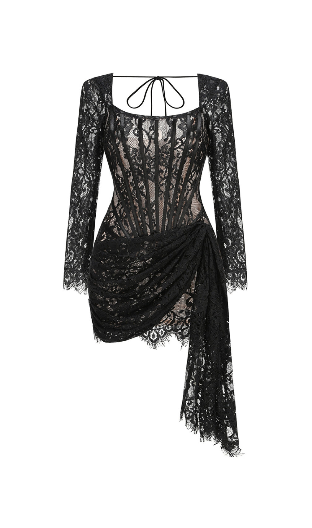 Callan Lace Long Sleeve Corset Mini Dress