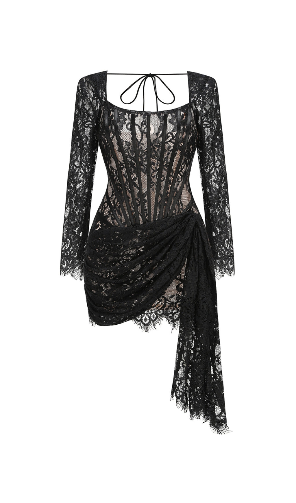 Callan Lace Long Sleeve Corset Mini Dress