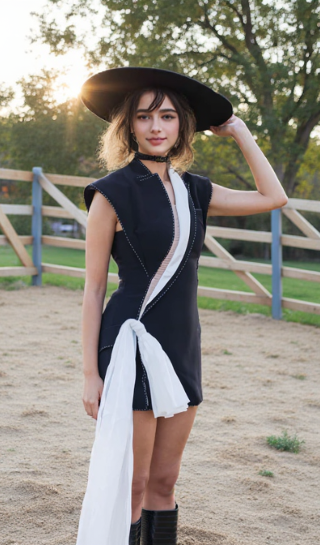 Shoulder Pad Black mini Dress