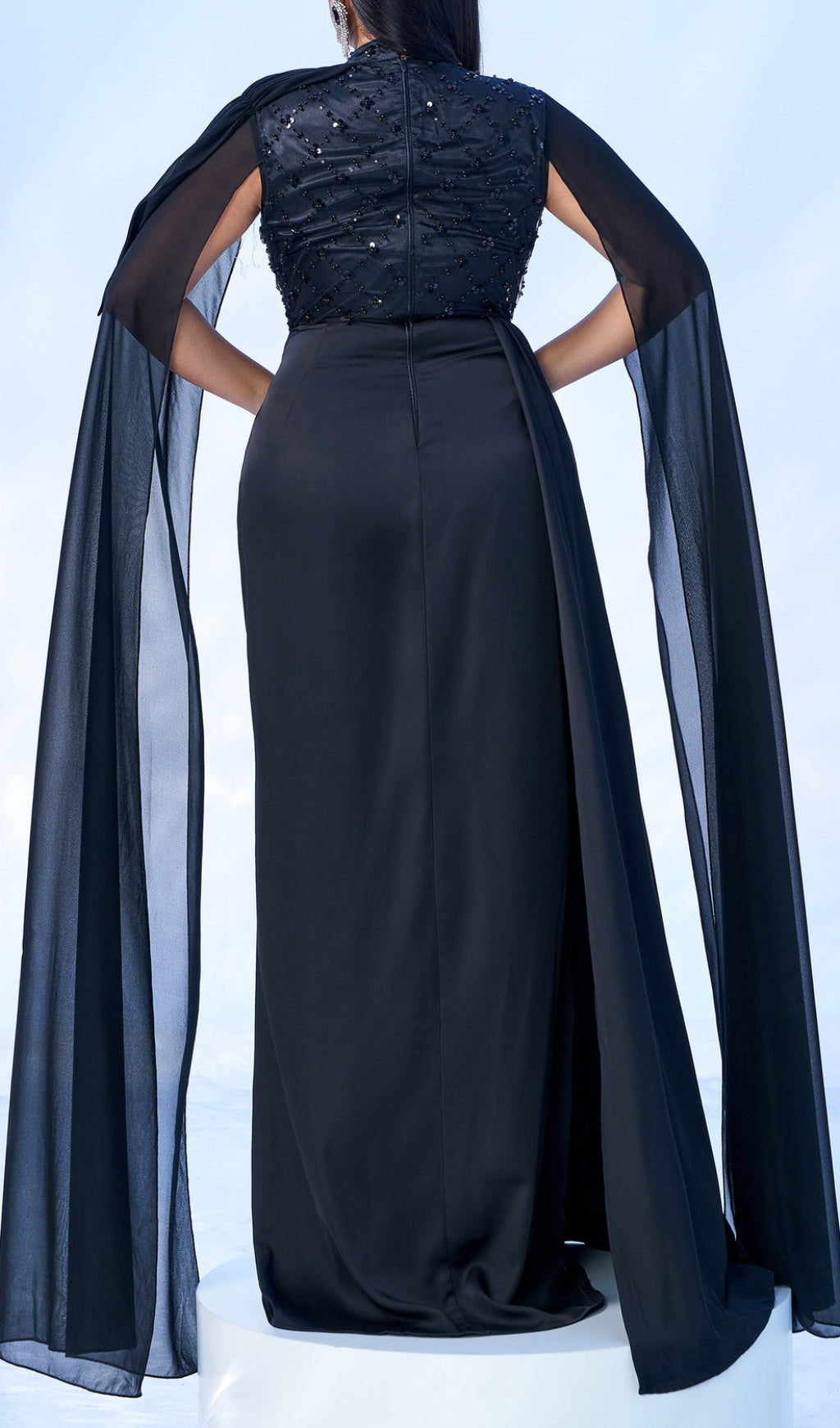 Damaris Black Sequin Plus Size Maxi Dress