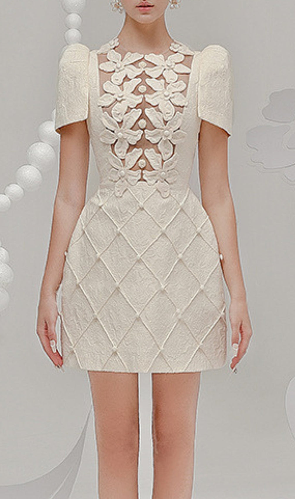 Beate Flower Embellished Mini Dress