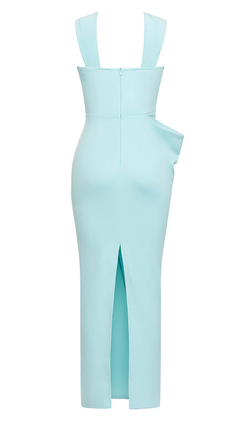 Criss Cross Neckline Satin Midi Dress In Mint