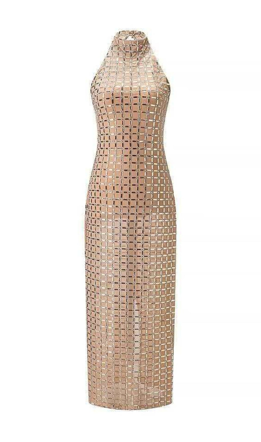 Karina Dazzling Crystal Halter Maxi Dress - Red Carpet & Gala Gown