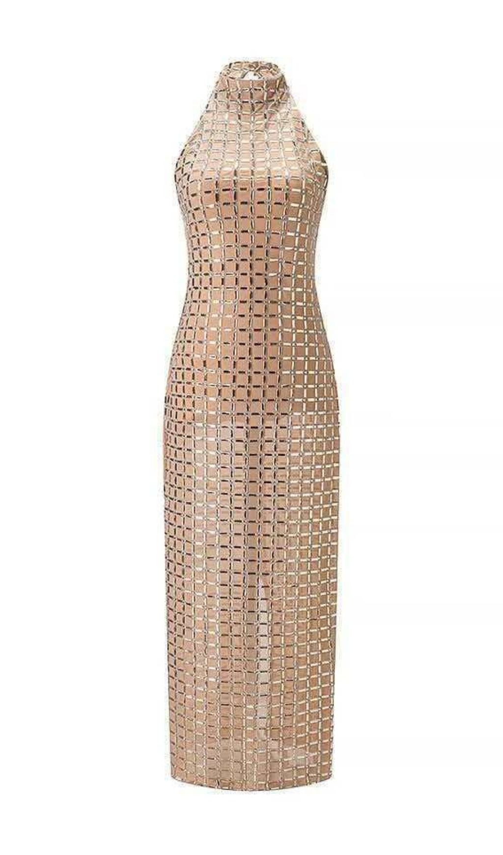 Karina Dazzling Crystal Halter Maxi Dress - Red Carpet & Gala Gown