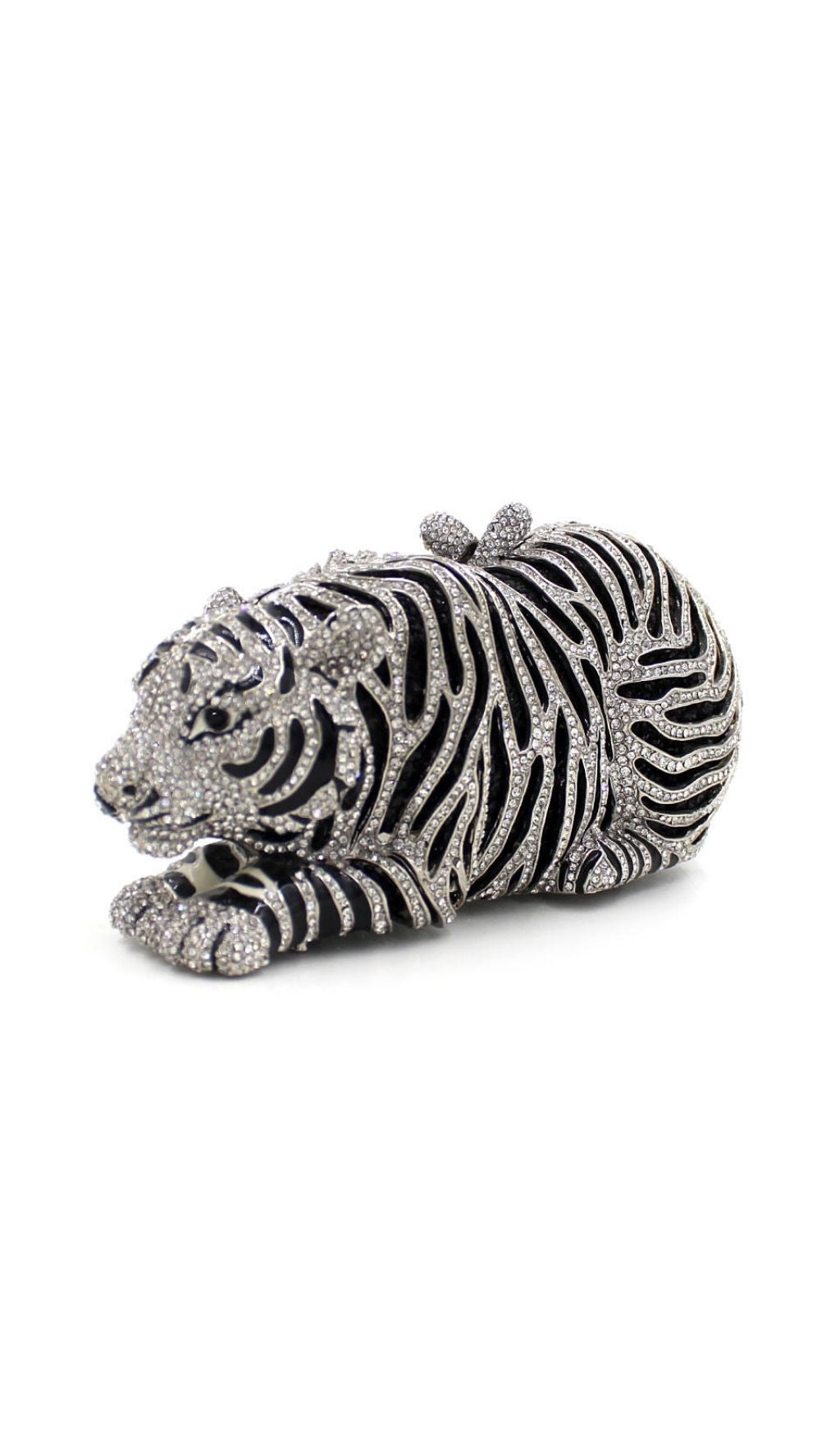 Khia Luxury Tiger Diamante Clutch Bag – Unleash Your Wild Elegance