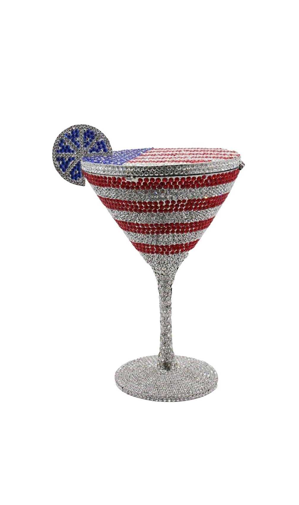 Garin Dazzling American Flag Rhinestone Martini Clutch Bag
