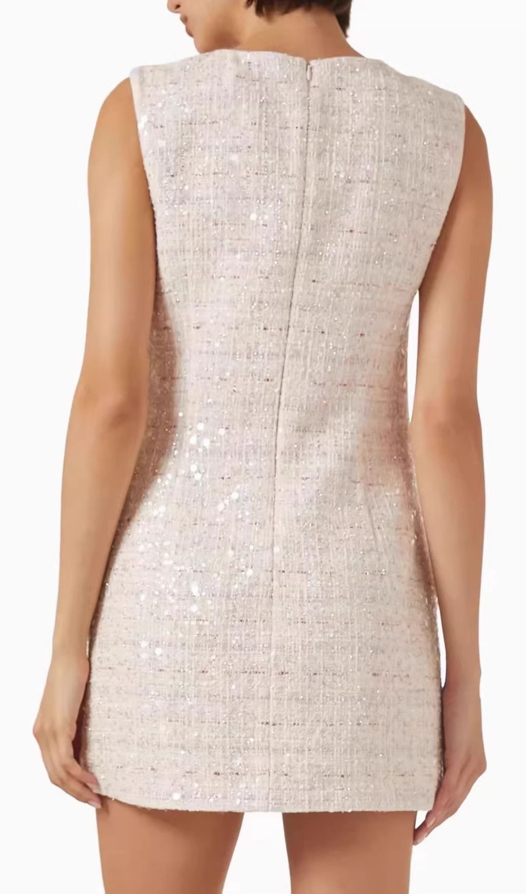 Kina Pink Sleeveless Bow Sequin Mini Dress