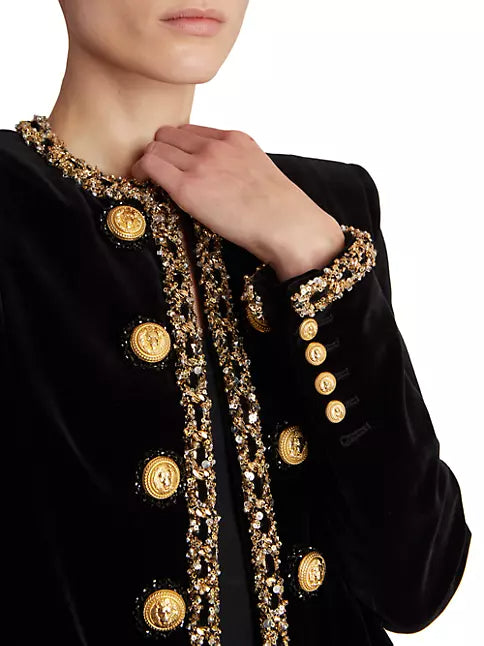 Arturo Embellished Velvet Jacket