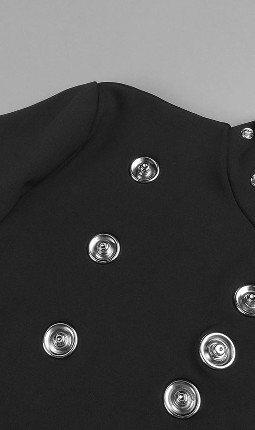 Ishana Black Embellished Maxi Dress - Long Sleeve Formal Gown