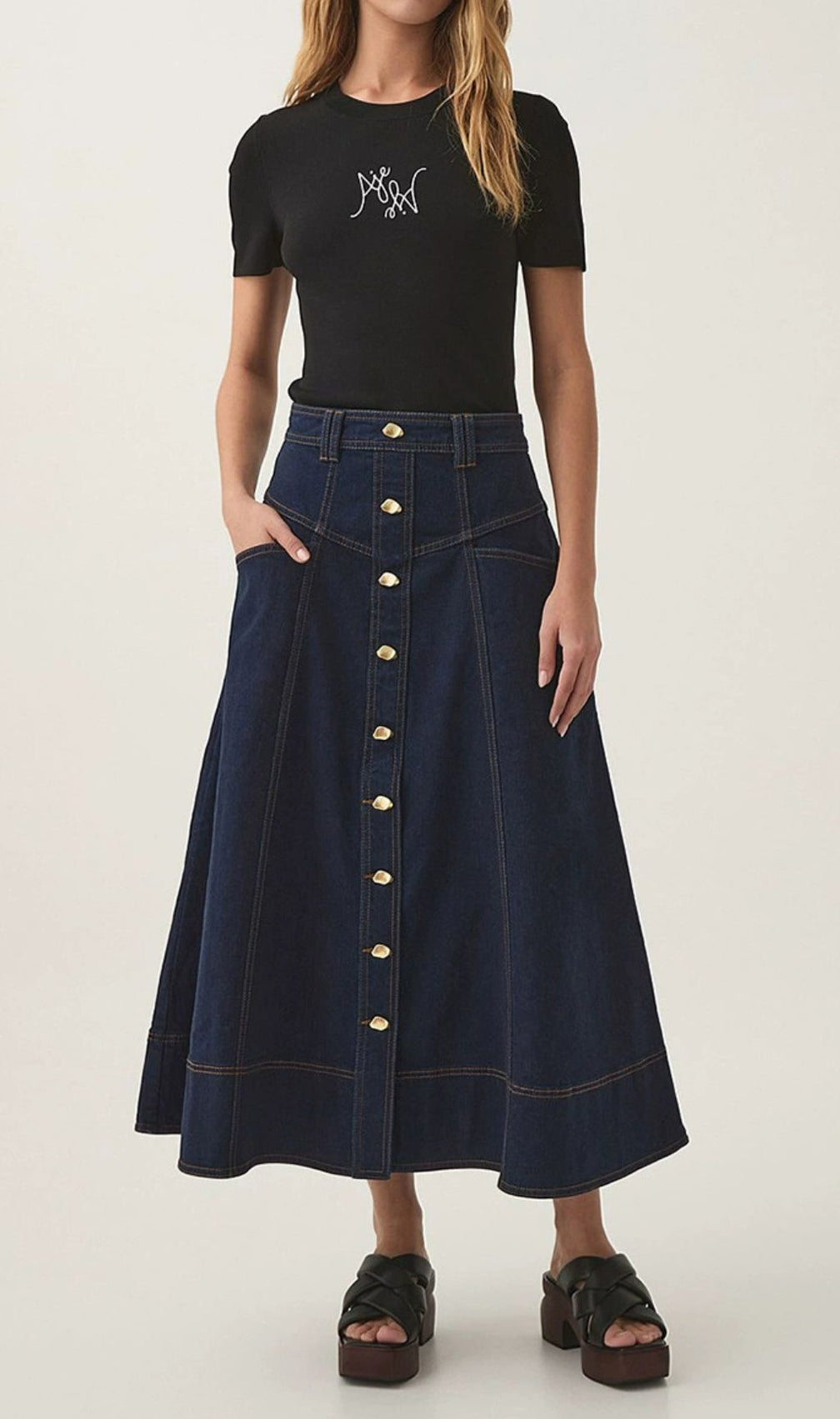Glory Denim Midi Skirt