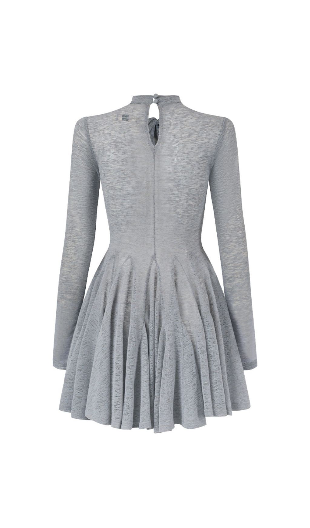 Hanako Chic Grey Long Sleeve Mini Dress - Versatile Pleated Design