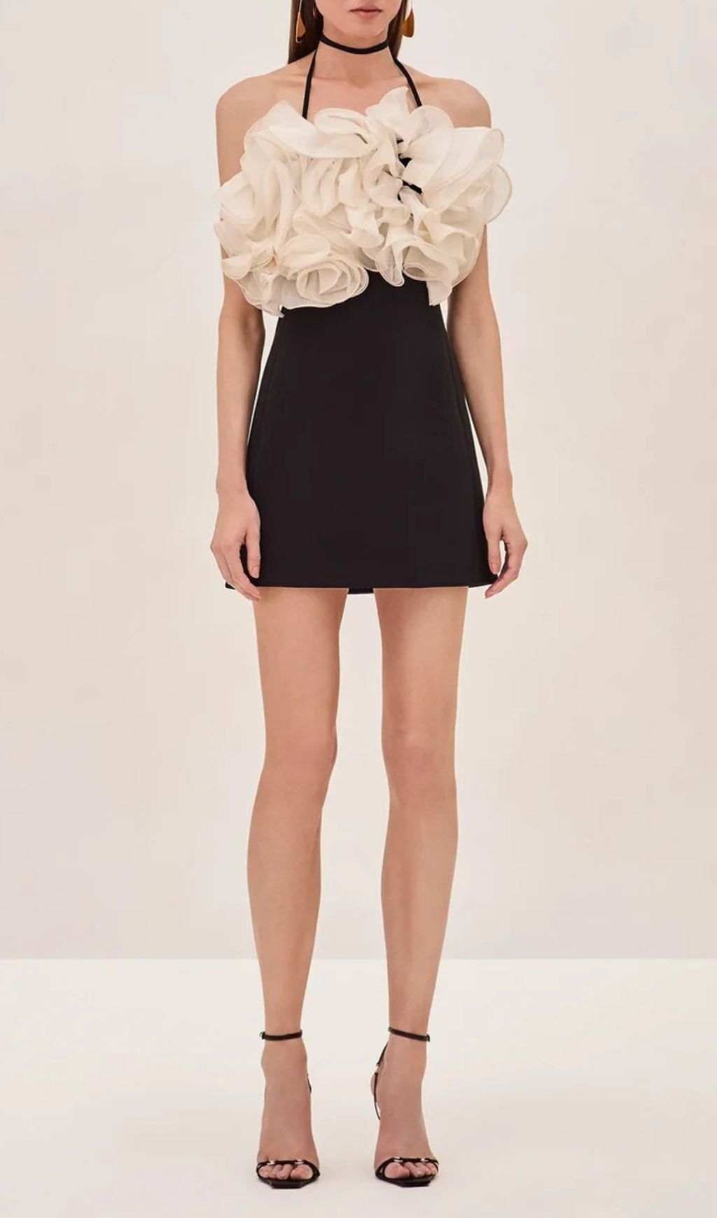 Jameela Black Halter Ruffle Mini Dress - Chic Cocktail & Party Attire