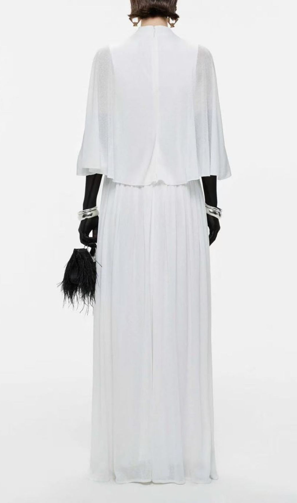 Kierra Sage Green Cape Maxi Dress - Elegant Draped Formal Gown
