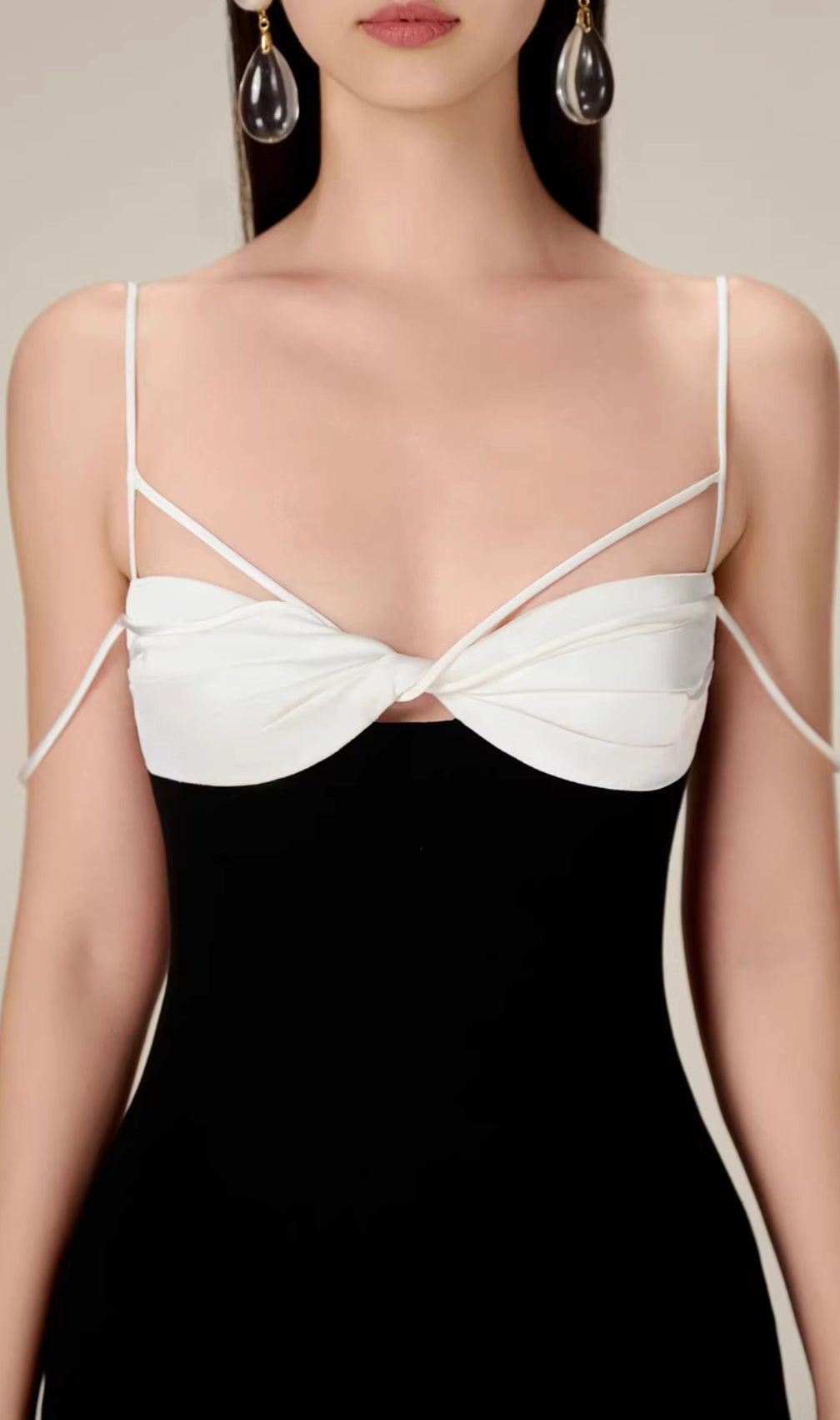 Emilia Black Knot Midi Dress