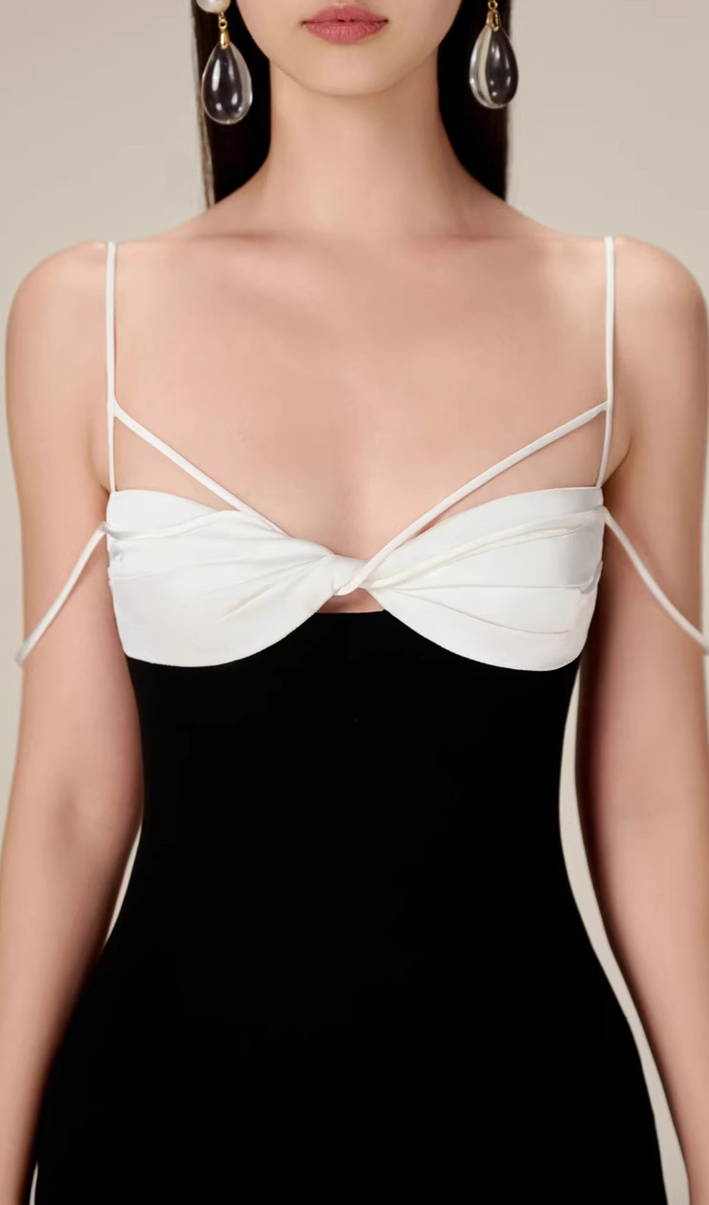 Emilia Black Knot Midi Dress