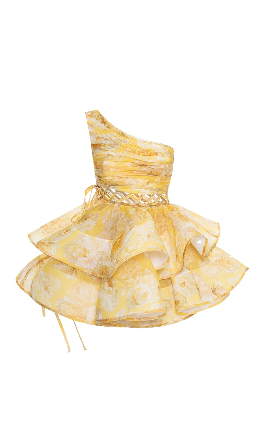 Carlotta Floral Printed One Shoulder Mini Dress