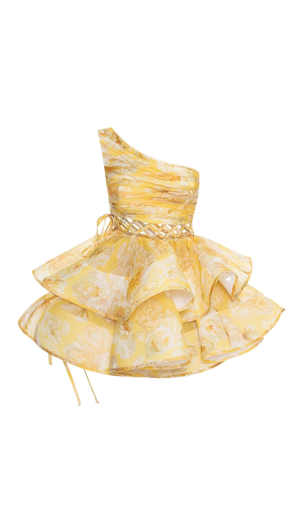 Carlotta Floral Printed One Shoulder Mini Dress