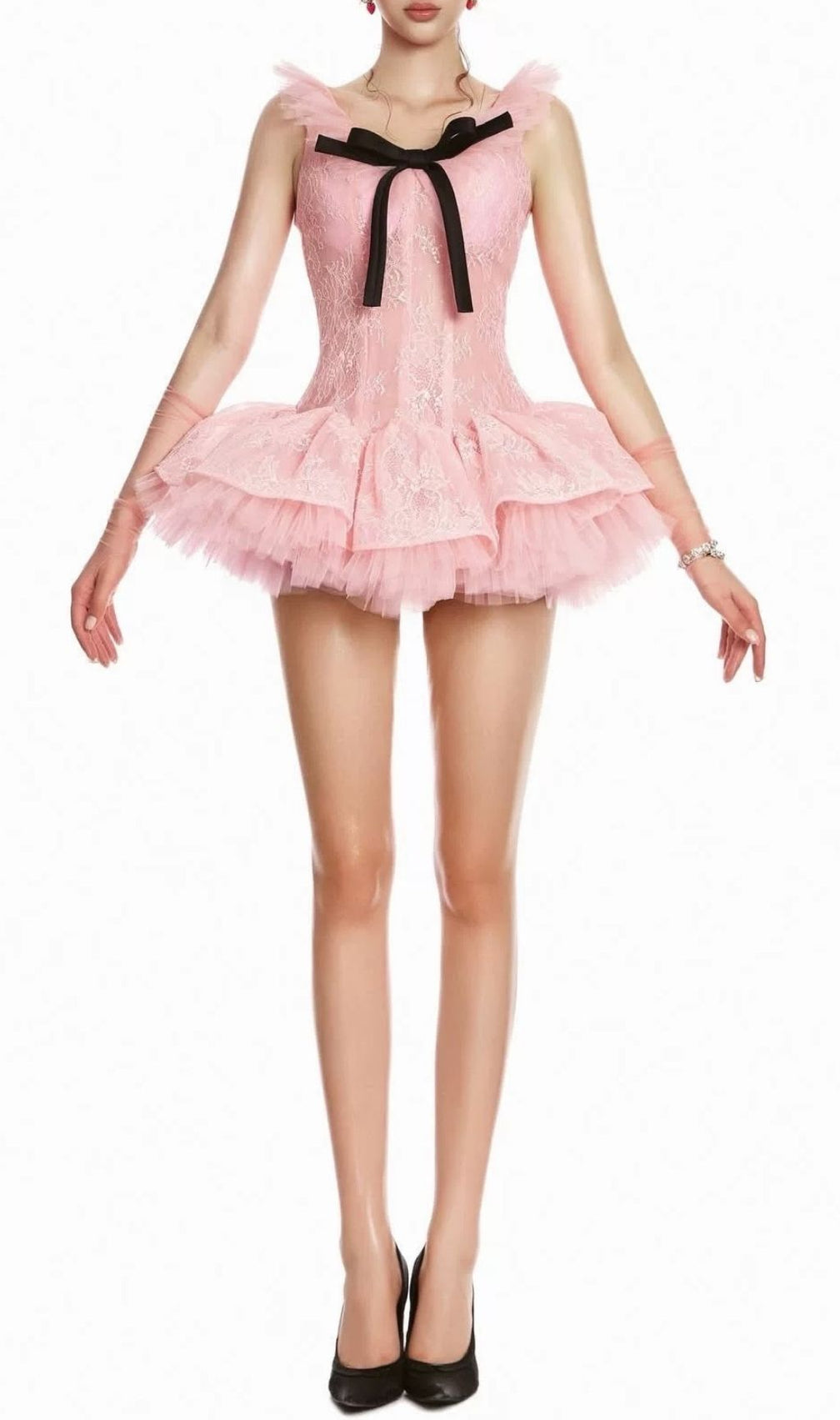 Kelsea Romantic Pink Lace & Tulle Mini Dress - Flirty & Feminine