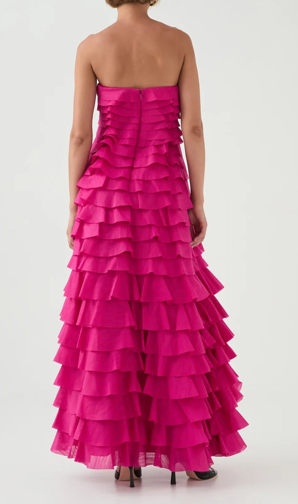 Dasani Pink Strapless Layered Maxi Dress