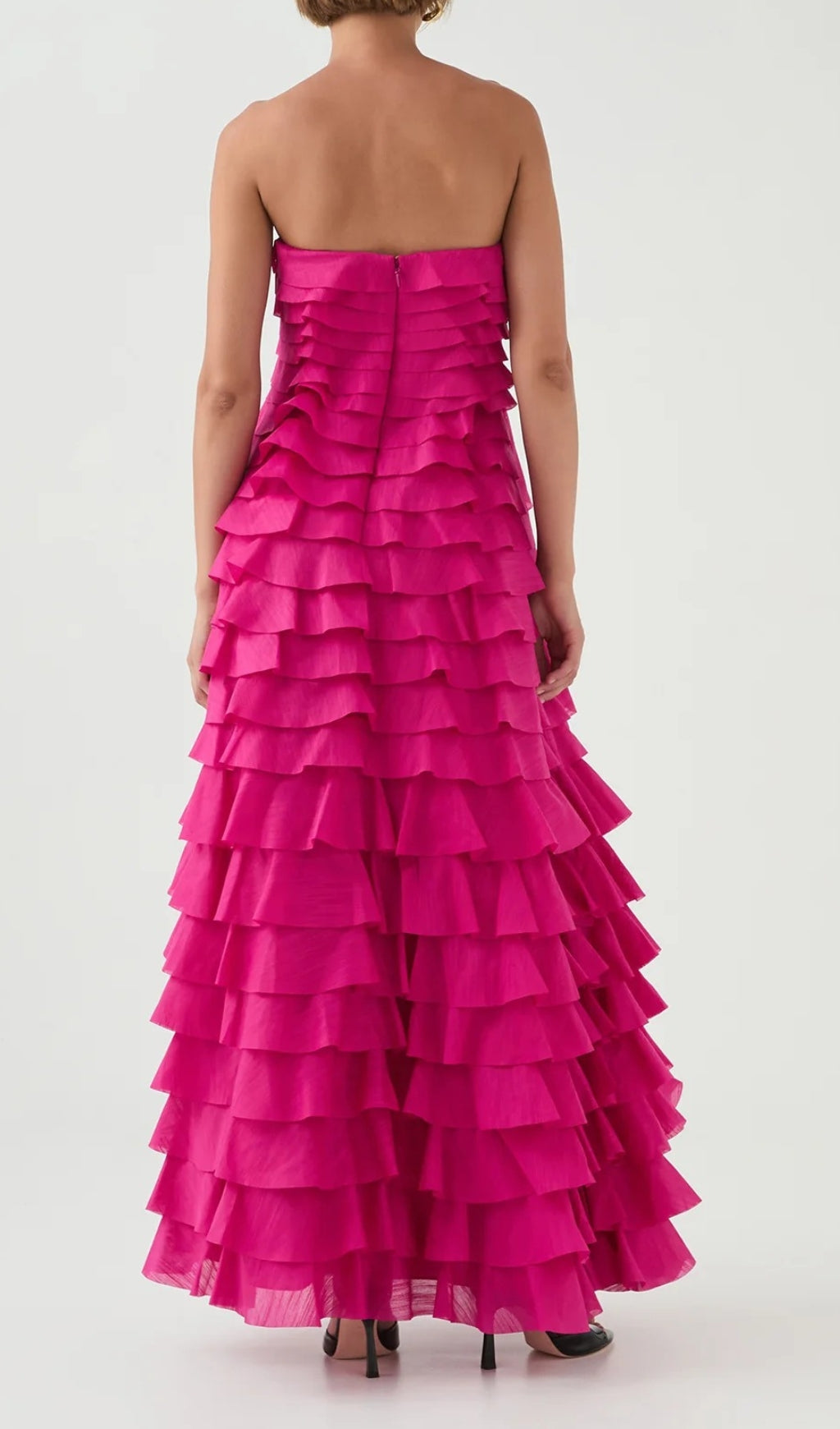 Dasani Pink Strapless Layered Maxi Dress