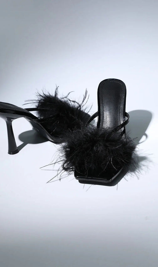 Feather Heels In Black