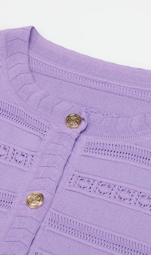 Kinsey Luxe Lavender Knit Cardigan & Midi Dress Set