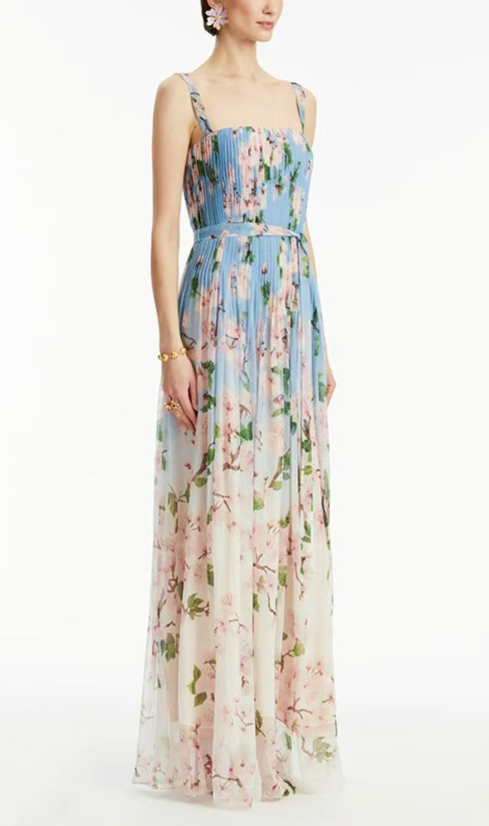 Daryl Strappy Floral Printed Maxi Dress