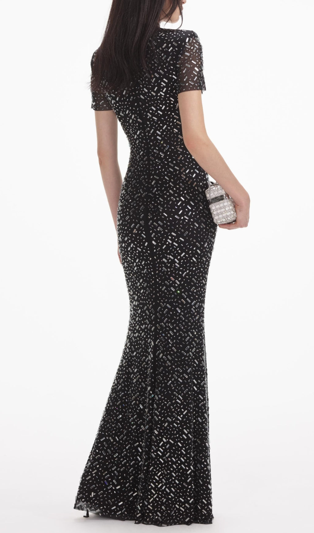 Emma Black Crystal Maxi Dress