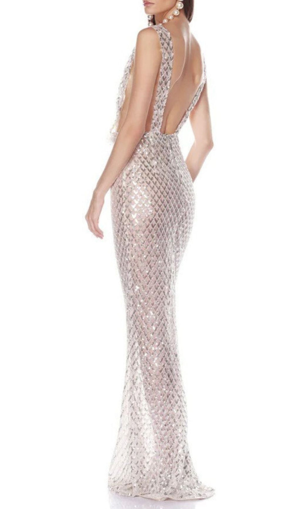 Jocelin Dazzling Sequin Maxi Gown with Statement Satin Bow