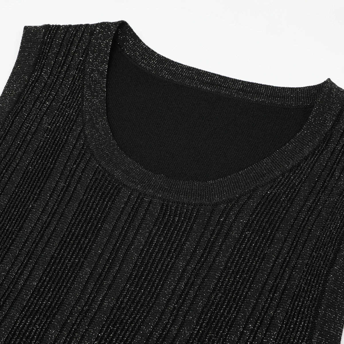 Kiandra Shimmering Black Knit Maxi Dress - Effortless Glamour & Comfort
