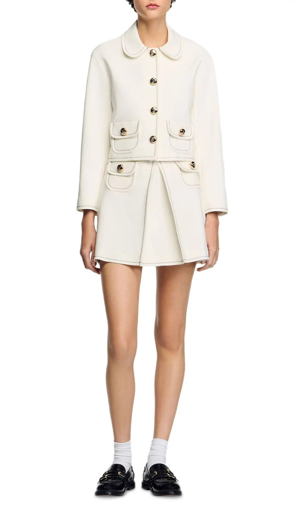 Peter Pan Collar Cropped Jacket