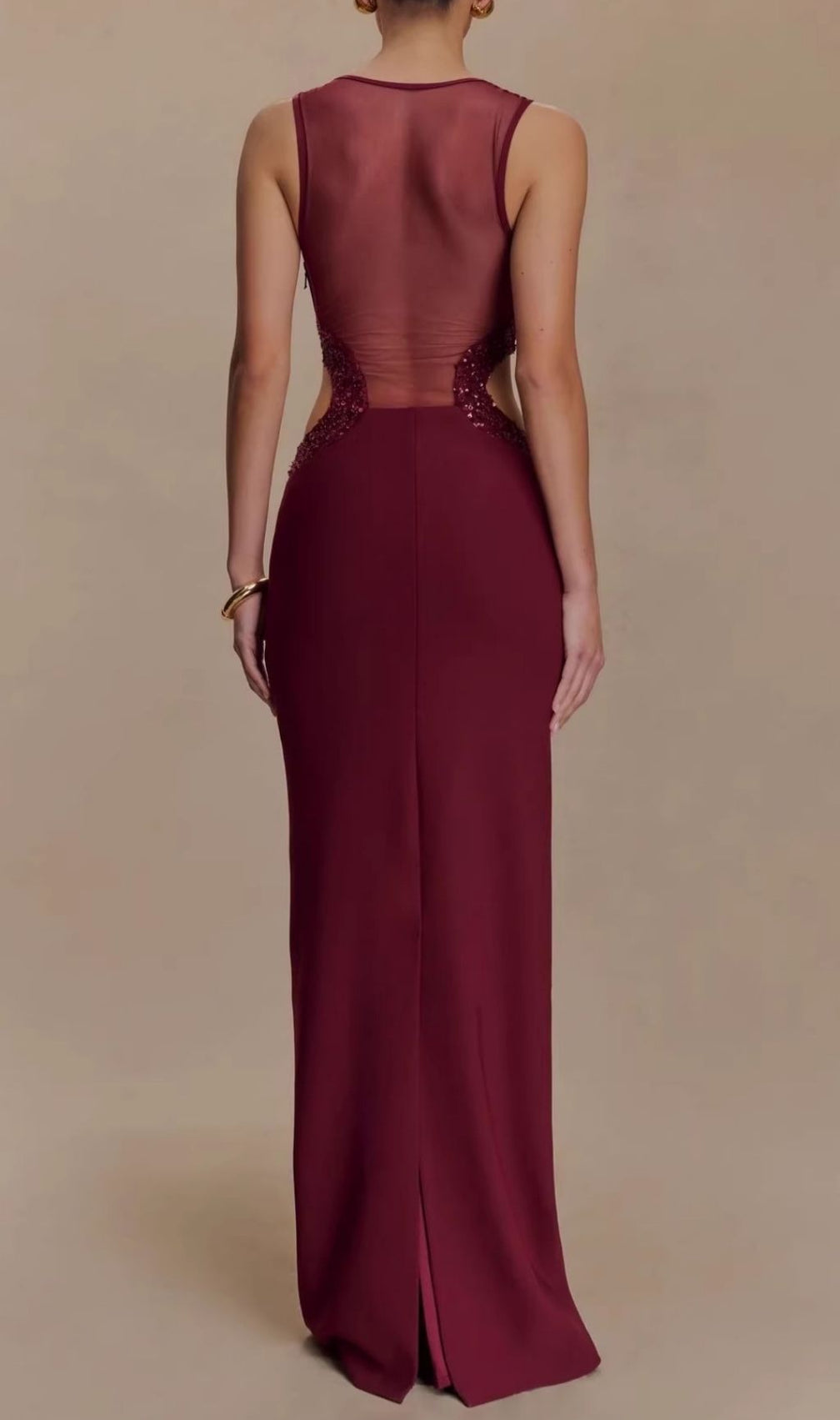 Celerina Sequin Cutout Maxi Gown | Daring Glamour Evening Dress