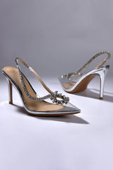 Chantel Point Rhinestone Chain Stiletto Heels