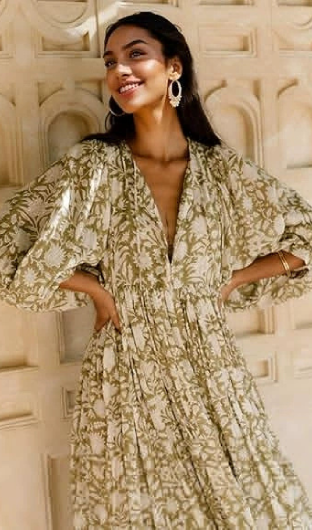 ANUNCIACION EMBROIDERED COTTON LACE DRESS