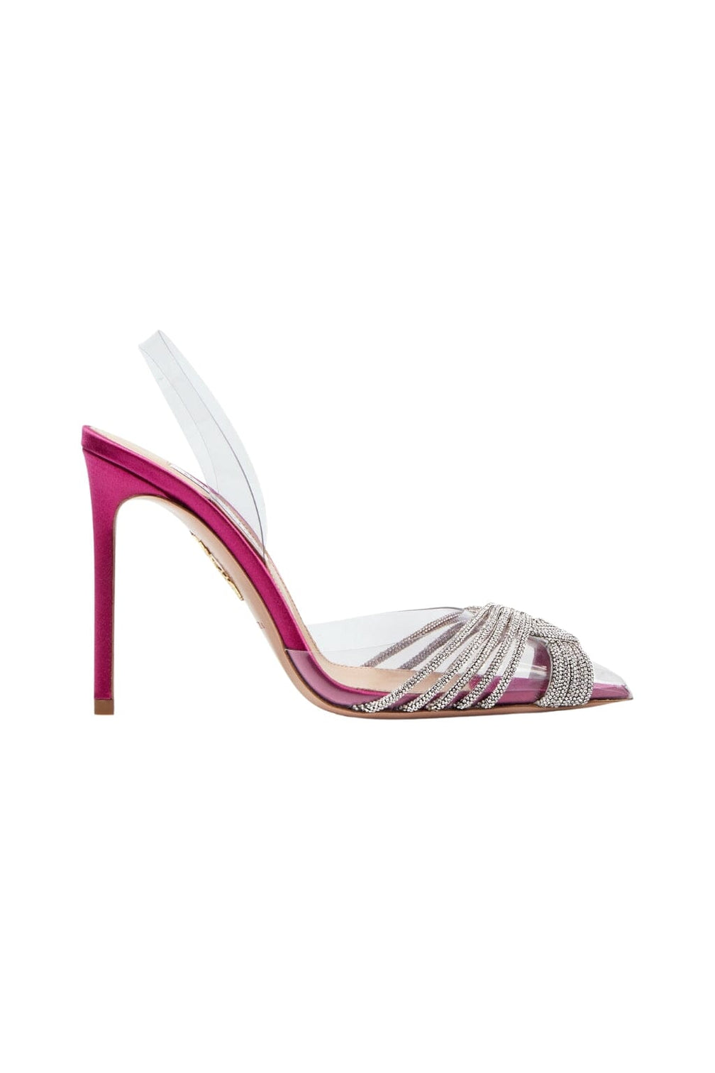 CRYSTAL EMBELLISHED SANDALS IN HOT PINK