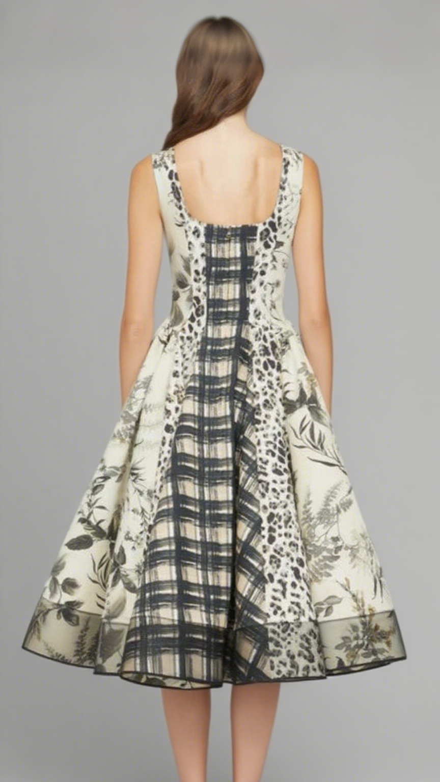maggie Leopard print pleated midi dress