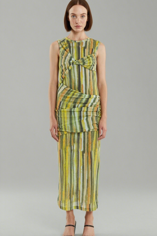 WIND THROUGH TANK DRESS | BRUSH STROKE