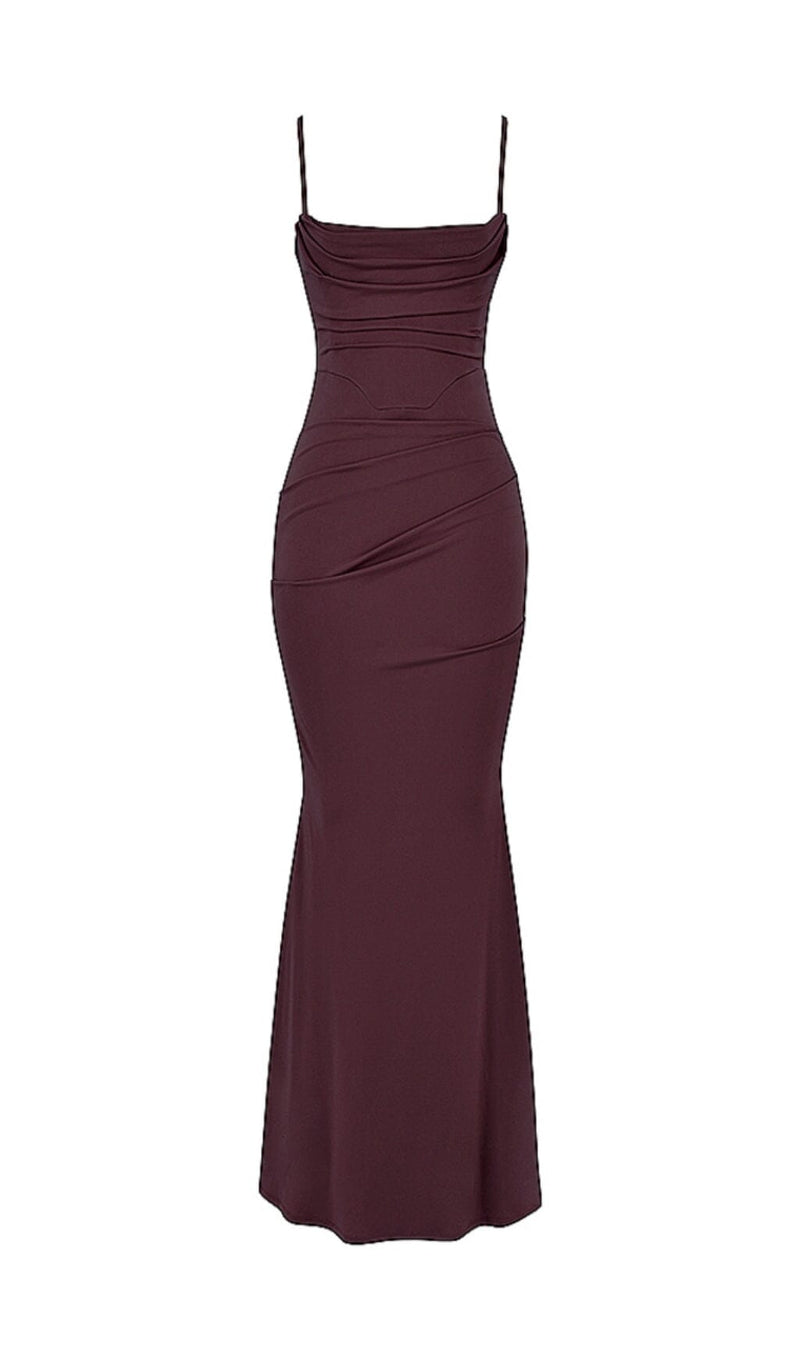 DARK CHERRY CORSET MAXI DRESS