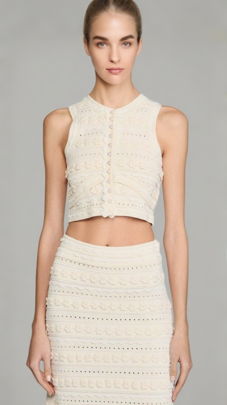 Crochet Top in ecru