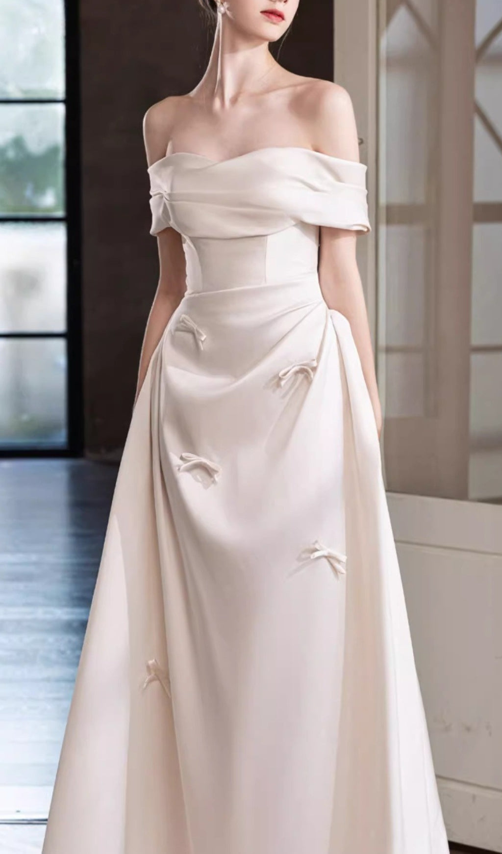 Destiny Off-Shoulder Bow Wedding Dress