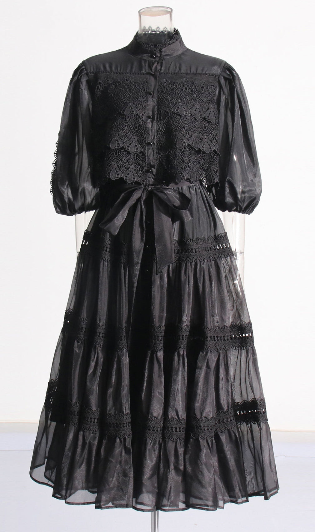 Astrea Puff Sleeve Embroidery Maxi Dress