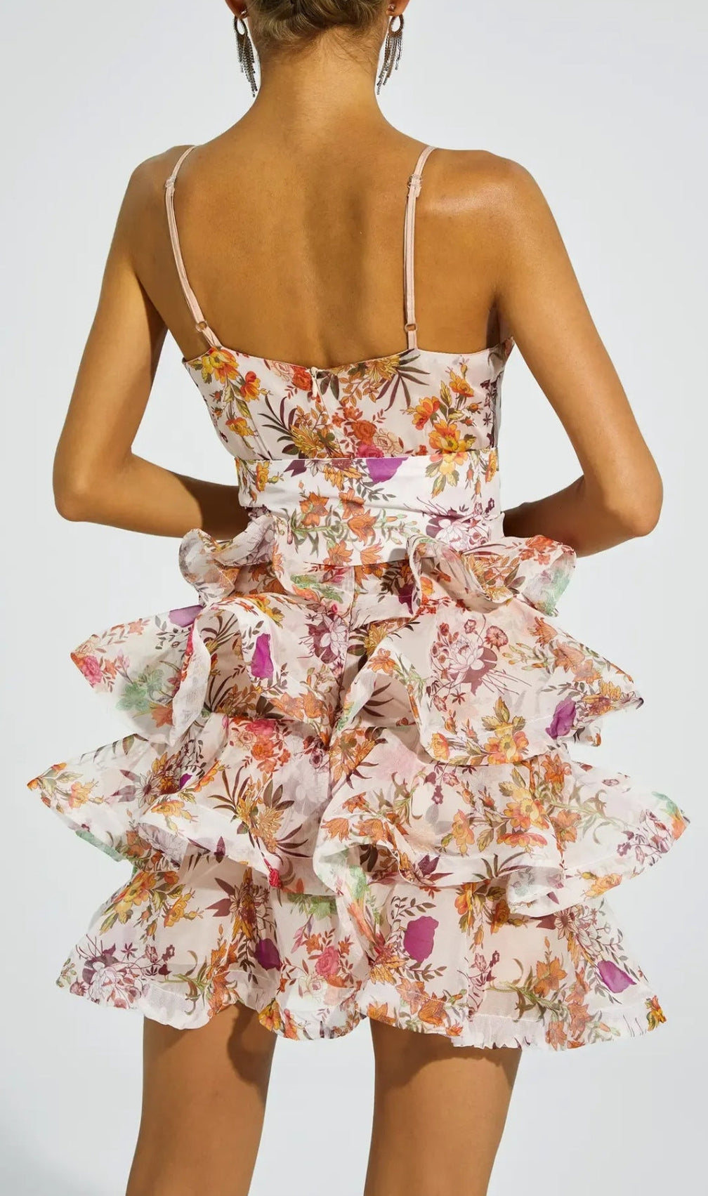 Bina Floral Ruched Slip Mini Dress