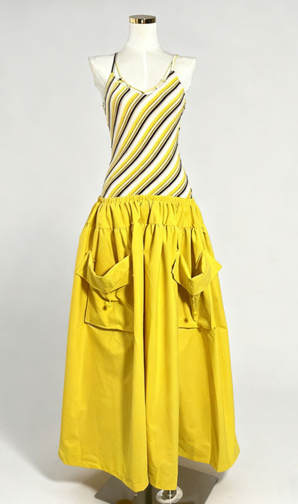 Jalal Vibrant Striped Maxi Dress with Statement Pockets - Effortless Chic for Women