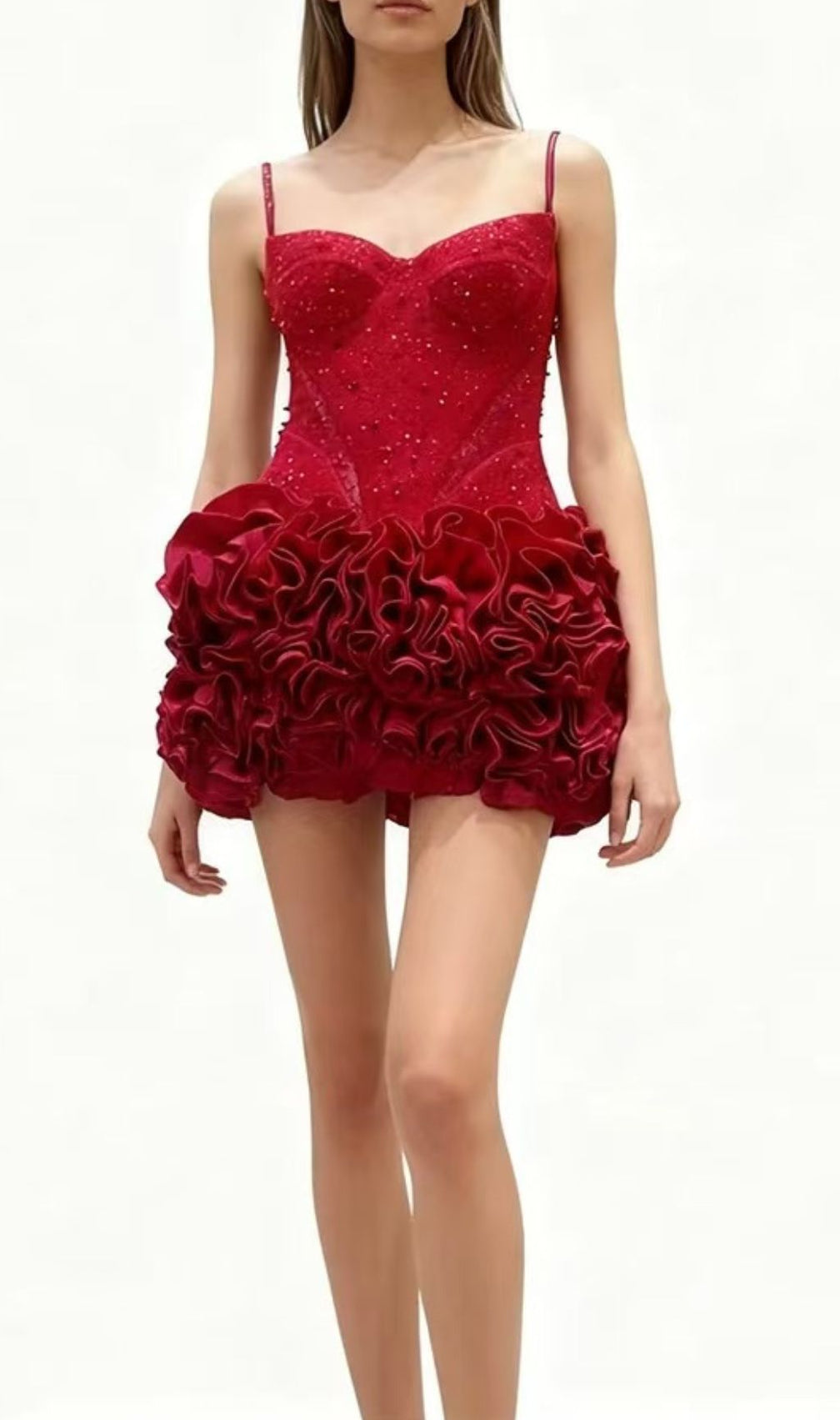 Janet Red Sequin Mini Dress: Dazzling Strappy Party & Cocktail Glamour