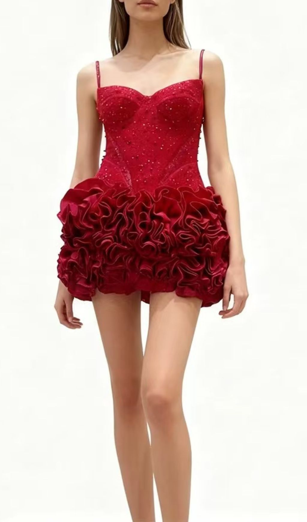 Janet Red Sequin Mini Dress: Dazzling Strappy Party & Cocktail Glamour