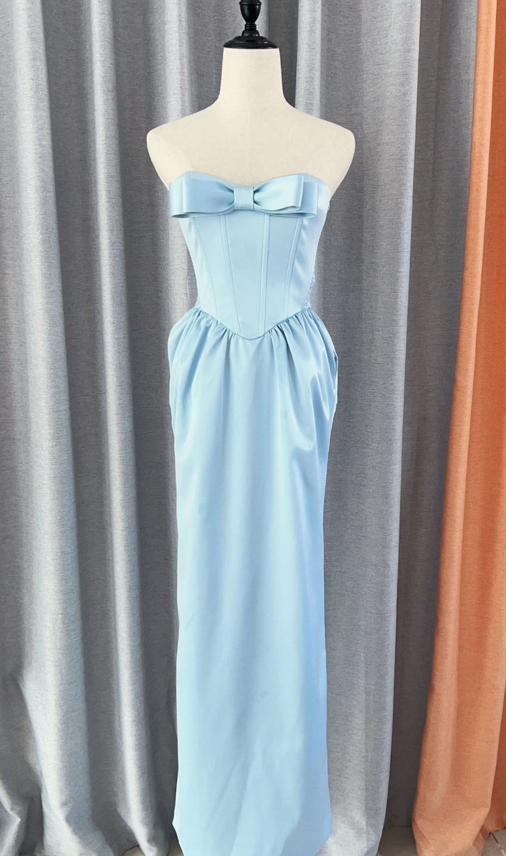 Daithí Strapless Bow Corset Maxi Dress