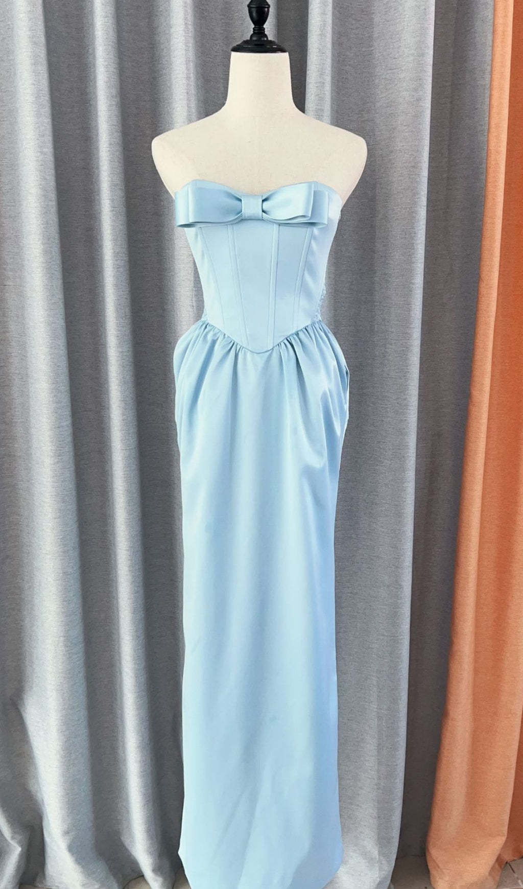 Daithí Strapless Bow Corset Maxi Dress