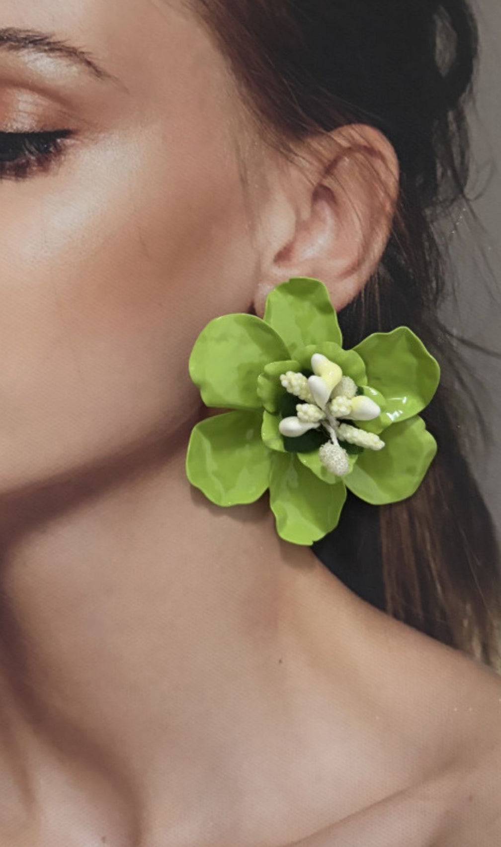 Katey Fuchsia Flower Statement Earrings - Bold Floral Chic