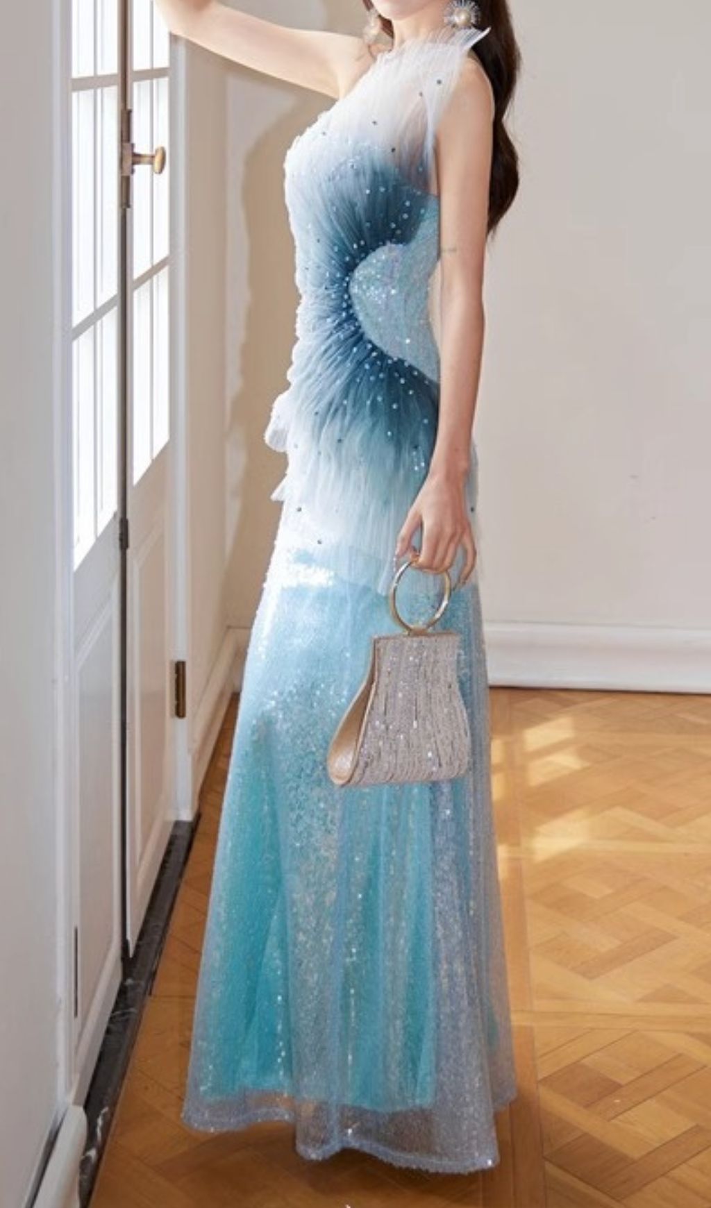 Haidar Strapless Sequin Maxi Dress