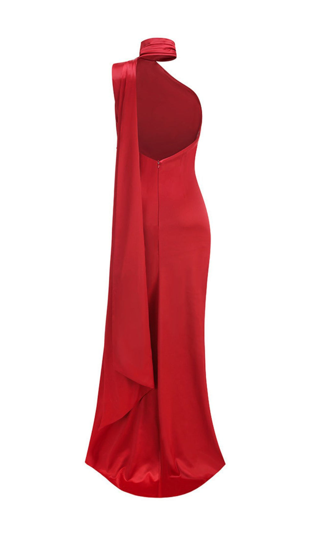 Carmelo Red Flower Halter Maxi Dress